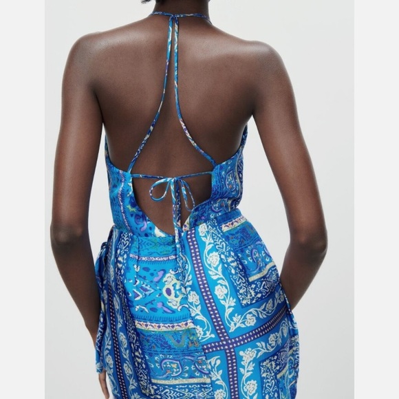 Zara Scarf Print Mini Dress - Picture 2 of 4